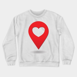 Heart Location Icon - light background Crewneck Sweatshirt